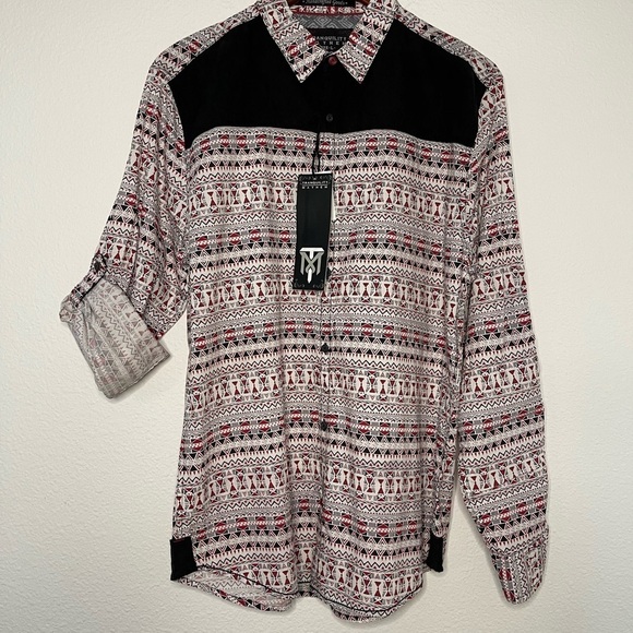 Tranquility Mayhem men western style roll up sleeves shirt - Picture 9 of 11